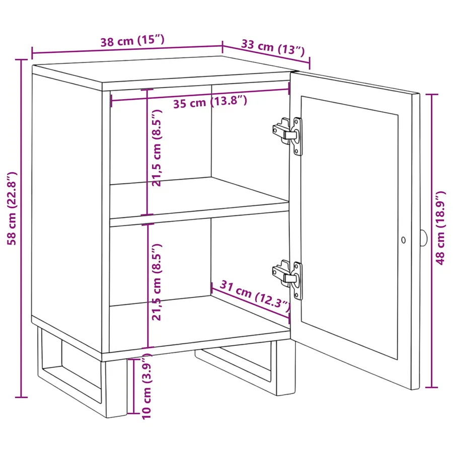 Armoire de salle de bain avec étagère Marron 38 x 33 x 58 cm - 12