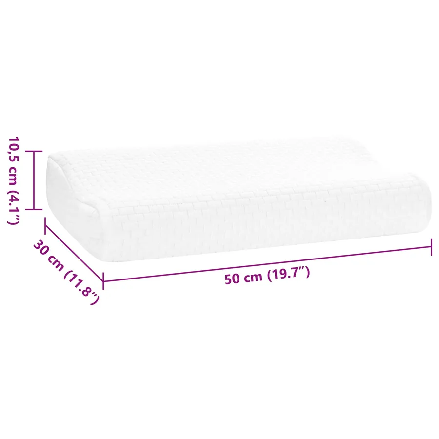 Coussin de sommeil Uni Blanc 50 x 30 x 10,5 cm - 10