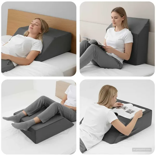 Coussin pour les jambes Uni Gris 63 x 52 x 19 cm Mousse PU
