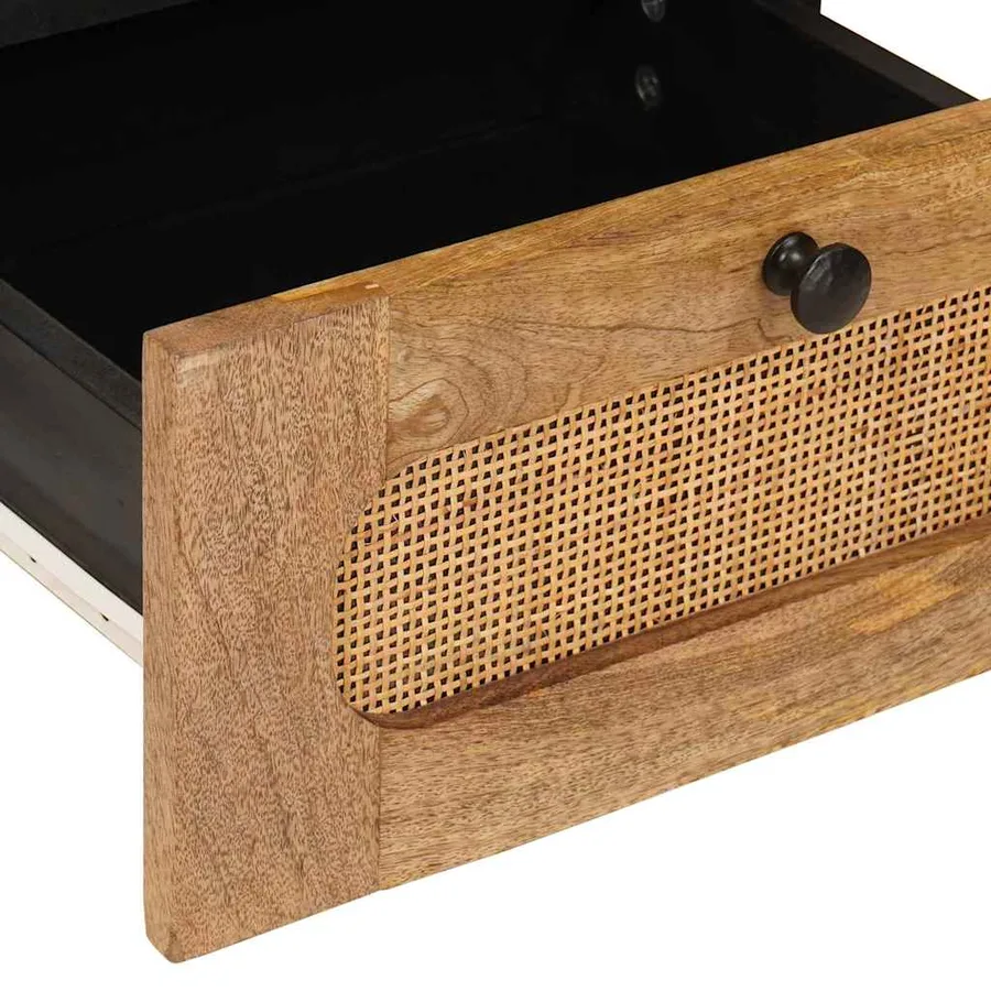 Cabinet de chevet Naturel 40 x 33 x 46 cm Bois de mangue massif - 7