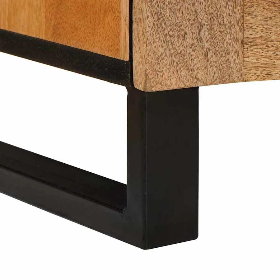 Cabinet de chevet Naturel 40 x 33 x 46 cm Bois de mangue massif - 8
