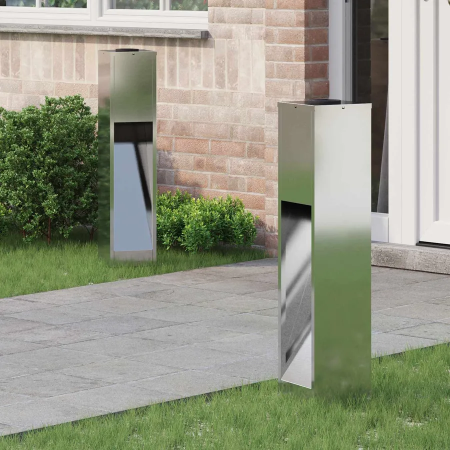 Lumière de Chemin LED Solaire 2 pcs Blanc chaud 18 x 18 x 80 cm