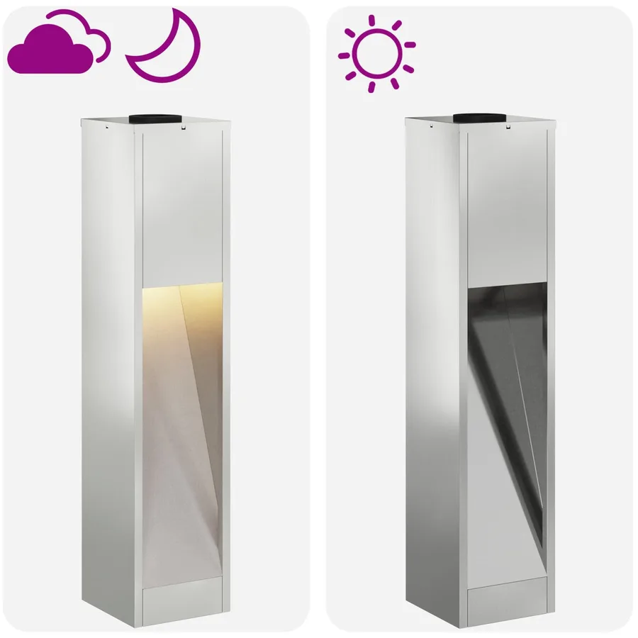 Lumière de Chemin LED Solaire 2 pcs Blanc chaud 18 x 18 x 80 cm - 15
