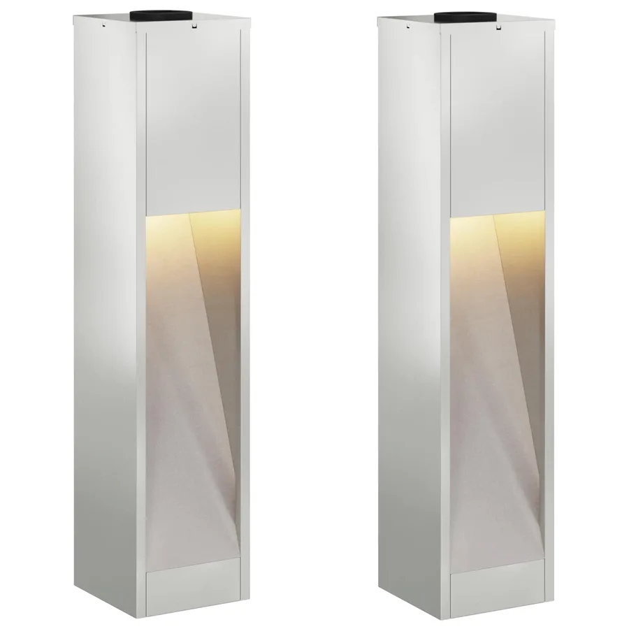 Lumière de Chemin LED Solaire 2 pcs Blanc chaud 18 x 18 x 80 cm - 2
