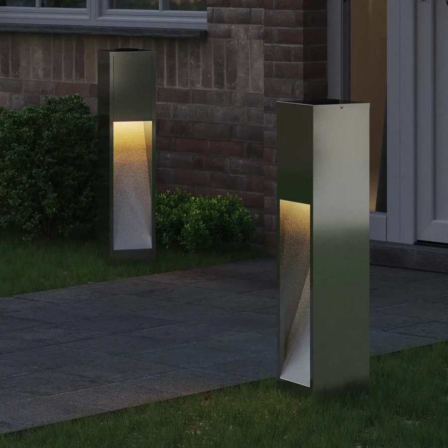 Lumière de Chemin LED Solaire 2 pcs Blanc chaud 18 x 18 x 80 cm - 3