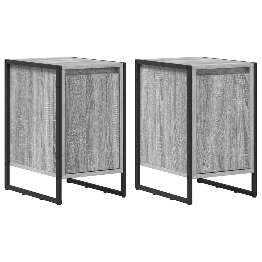 Table de chevet 2 pcs Gris Sonoma 39,5 x 30 x 50 cm - 2