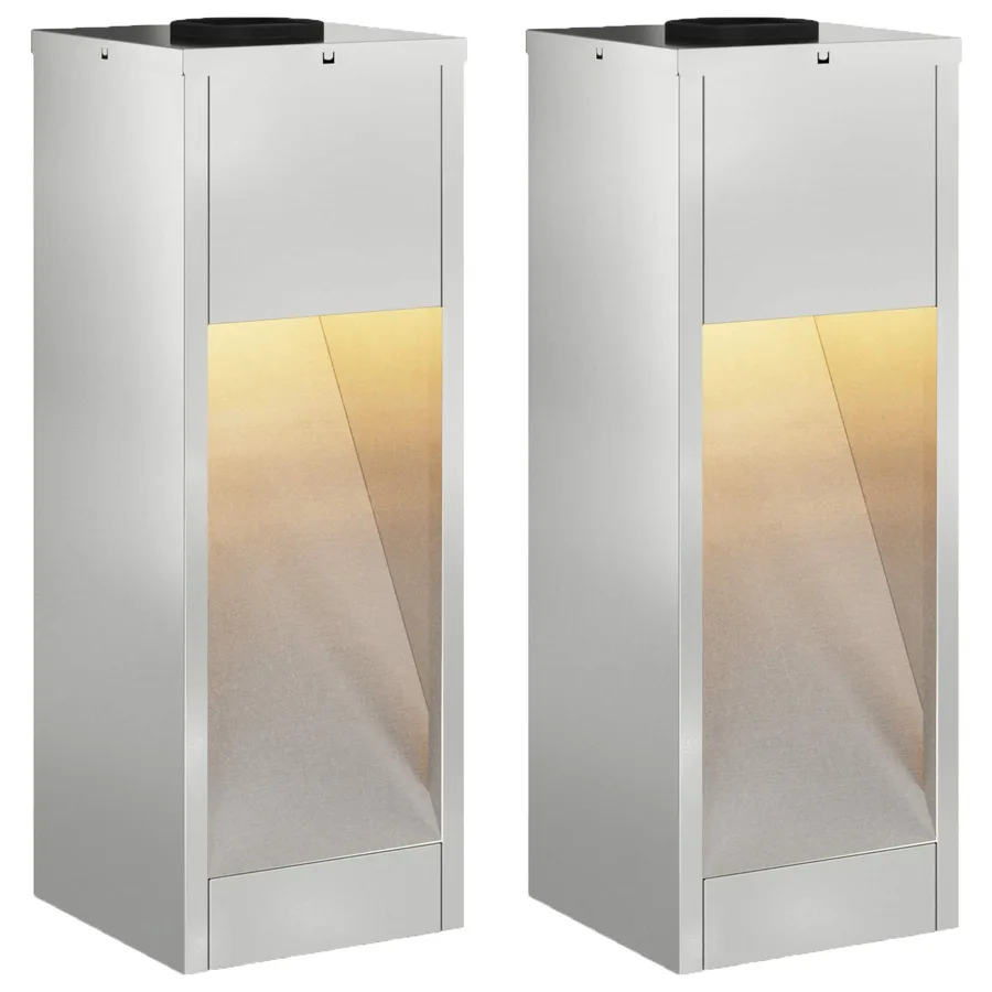 Lumière de Chemin LED Solaire 2 pcs Blanc chaud 18 x 18 x 50 cm - 2