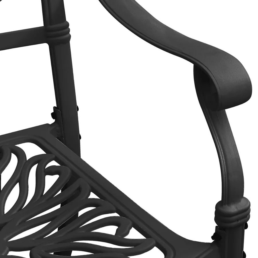 Chaises de jardin lot de 2 Aluminium coulé Noir - 6