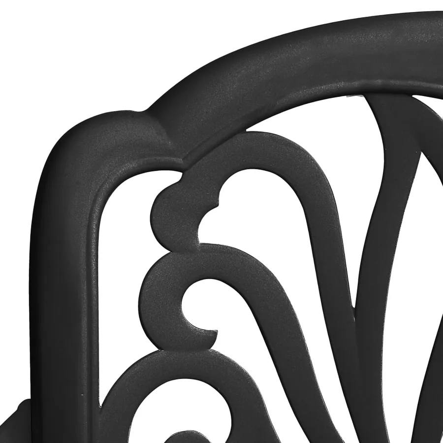 Chaises de jardin lot de 2 Aluminium coulé Noir - 7