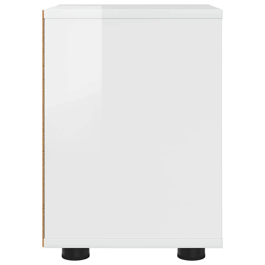 Tables de chevet 2 pcs Blanc brillant 30,5 x 30 x 43 cm - 7