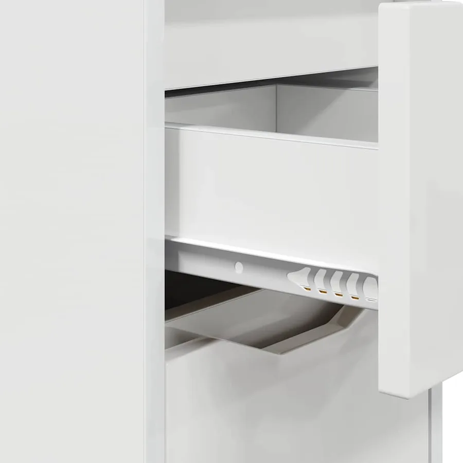 Tables de chevet 2 pcs Blanc brillant 30,5 x 30 x 43 cm - 9