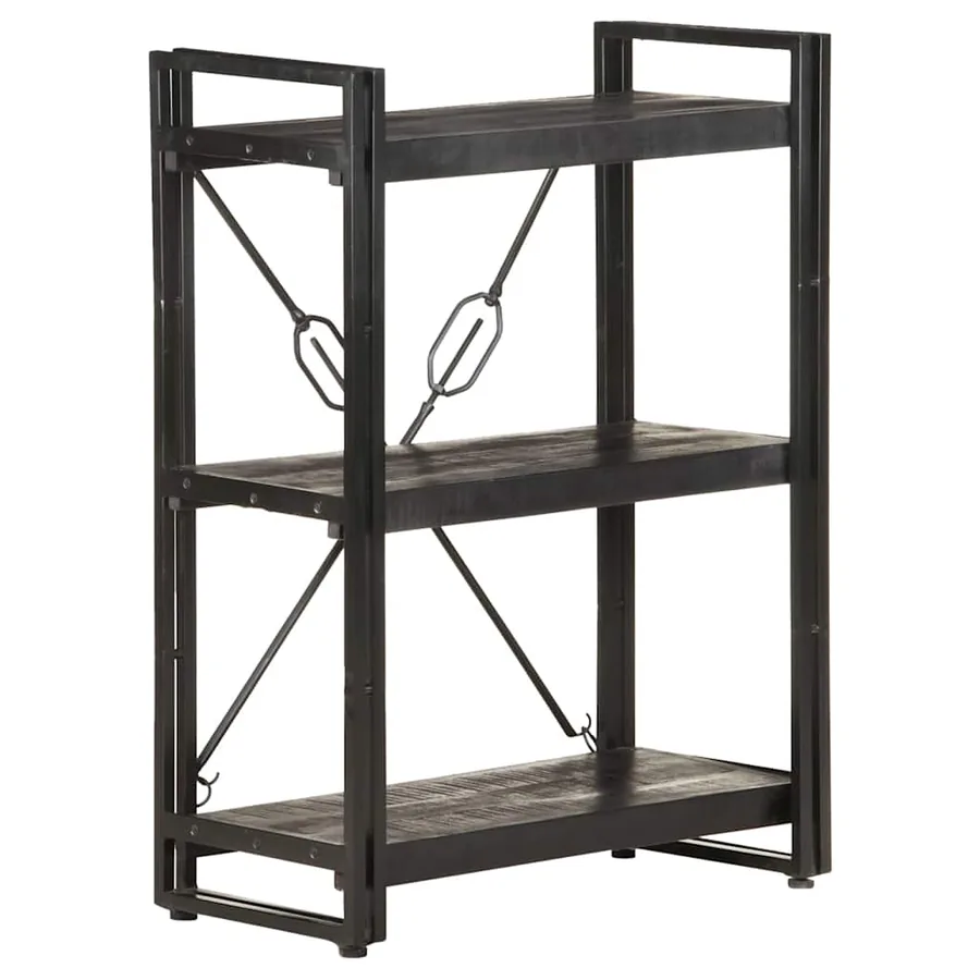 Bibliothèque à 3 niveaux 60x30x80 cm Bois de manguier massif - 7