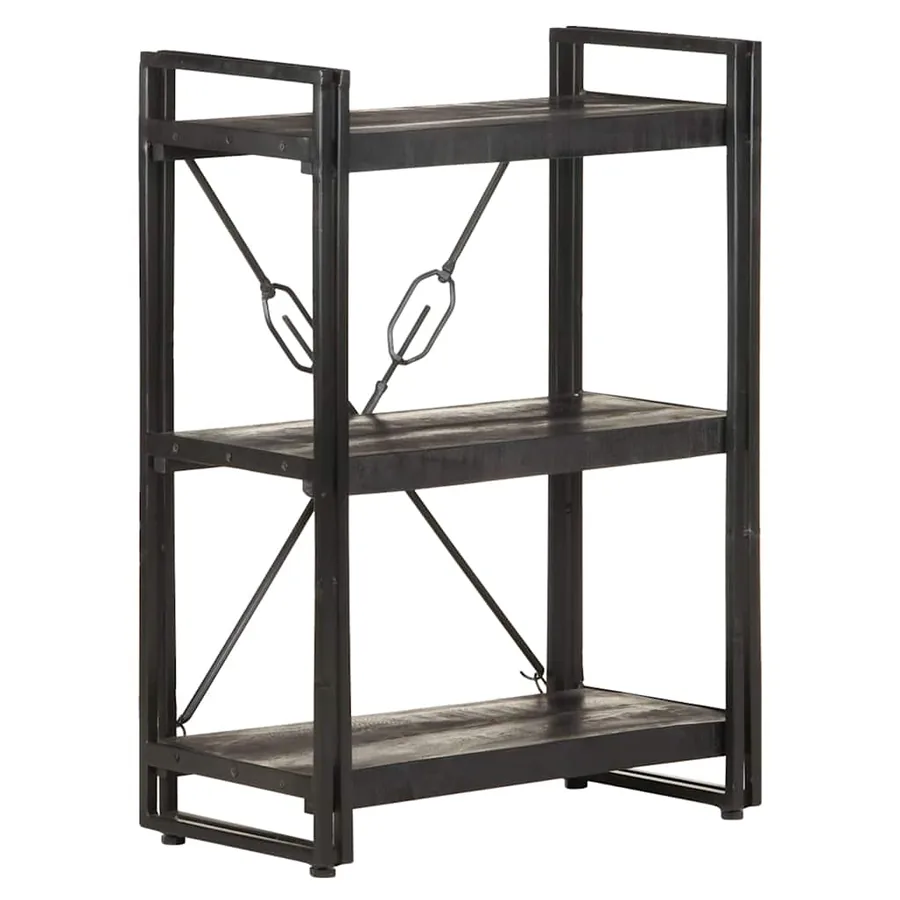 Bibliothèque à 3 niveaux 60x30x80 cm Bois de manguier massif - 9