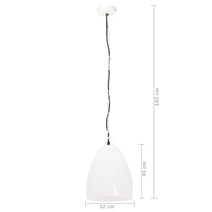 Lampe suspendue industrielle 25 W Blanc Rond 32 cm E27 - 9