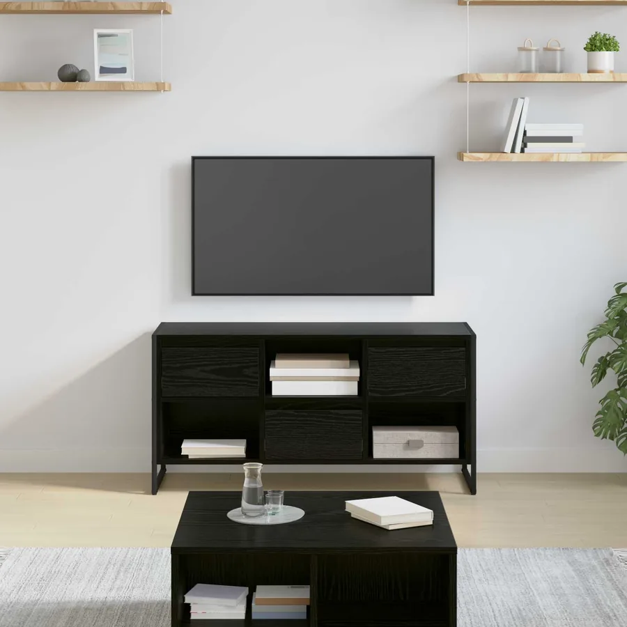 Meuble TV Chêne noir 100 x 36 x 49,5 cm Bois d'ingénierie
