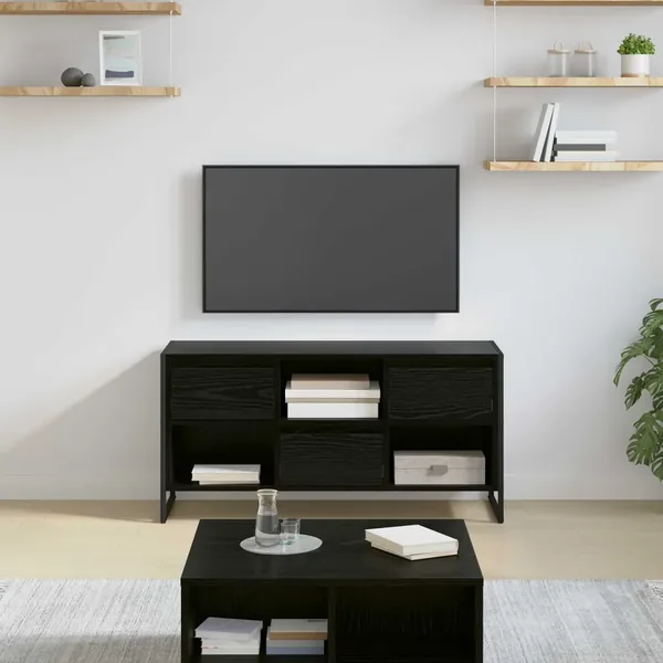 Meuble TV Chêne noir 100 x 36 x 49,5 cm Bois d'ingénierie
