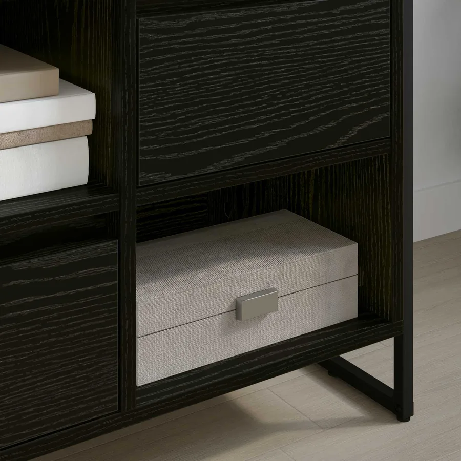 Meuble TV Chêne noir 100 x 36 x 49,5 cm Bois d'ingénierie - 4