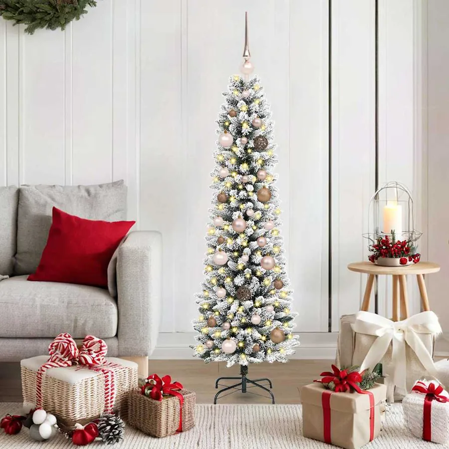 Sapin de Noël artificiel Blanc 150 cm PVC, métal et plastique