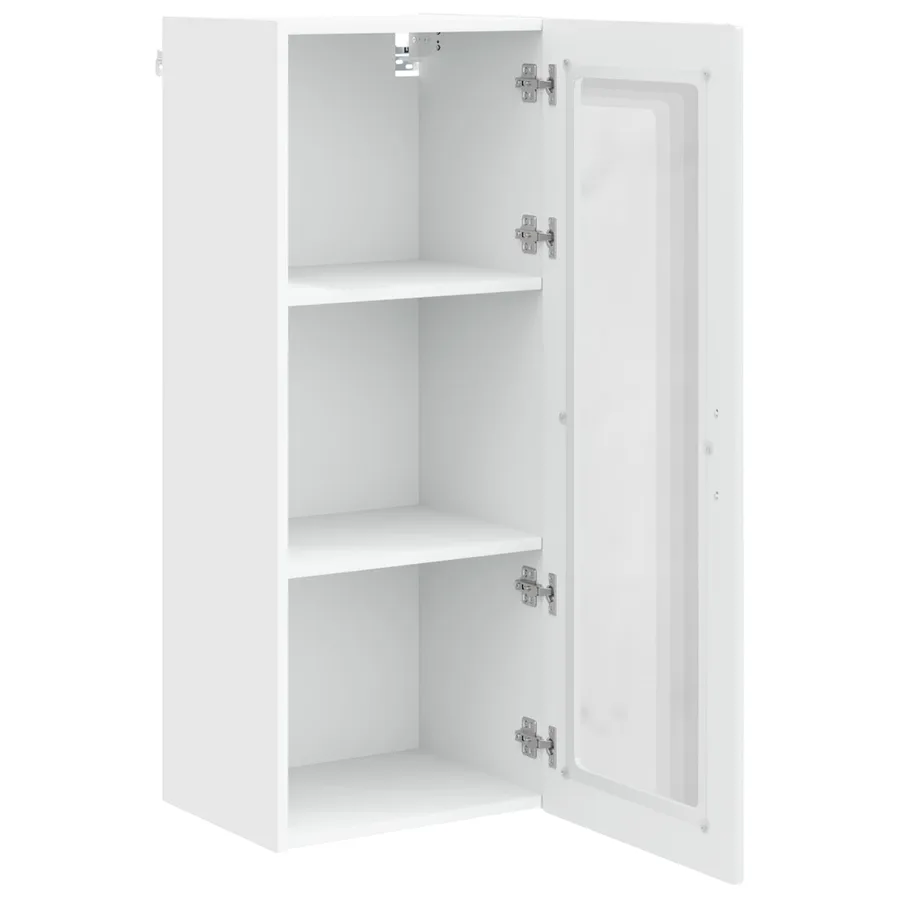 Cabinet en verre mural PORTO Blanc brillant 40 x 31 x 100 cm - 5