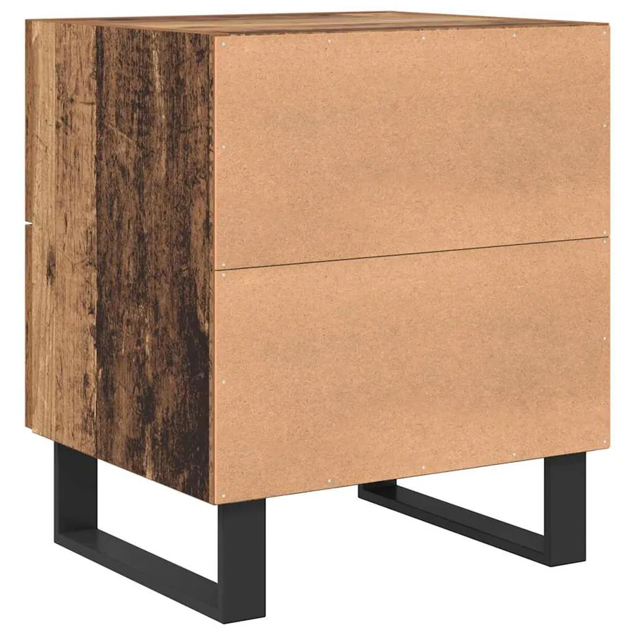 Cabinet de chevet 2 pcs Bois ancien et noir 40 x 35 x 47,5 cm - 9