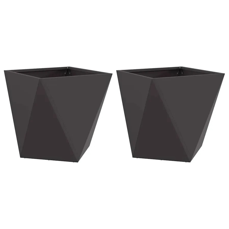 Jardinière 2 pc Noir 50 x 50 x 50 cm Acier - 2