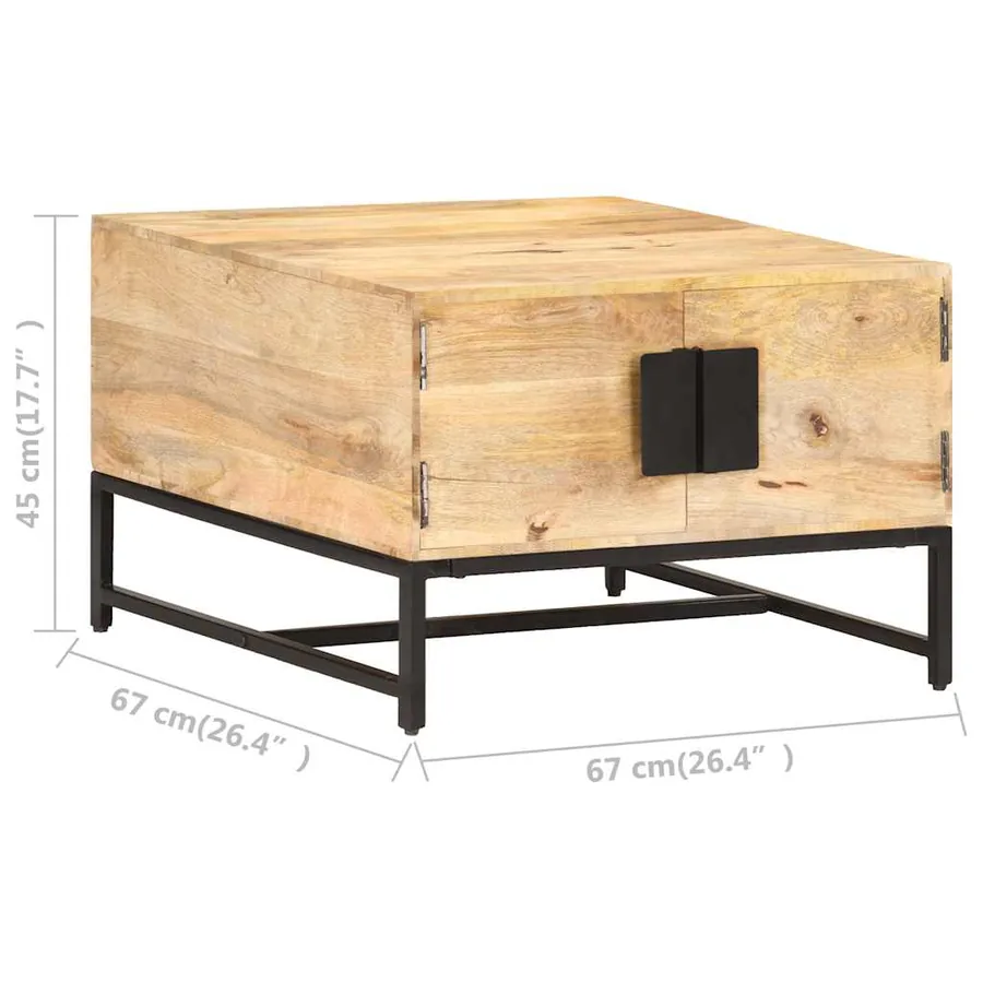 Table basse 67x67x45 cm Bois de manguier massif - 7