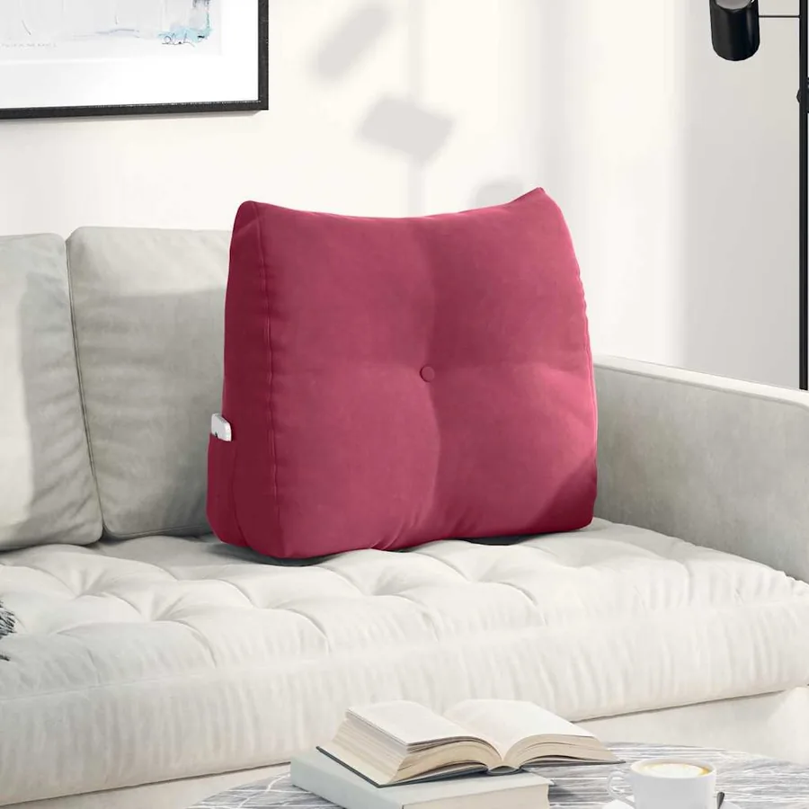 Coussin de Dos Bordeaux 60 x 24 x 50 cm Velours