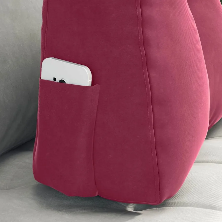 Coussin de Dos Bordeaux 60 x 24 x 50 cm Velours - 5