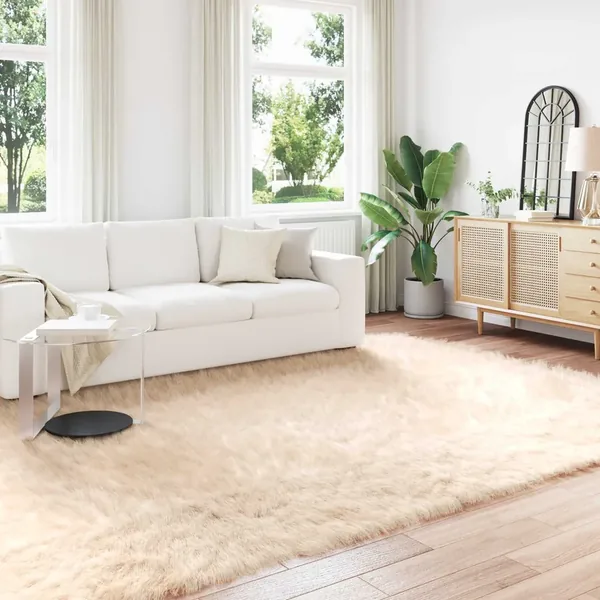 Tapis en fausse TAFALLA Beige 240 x 340 cm Polyester