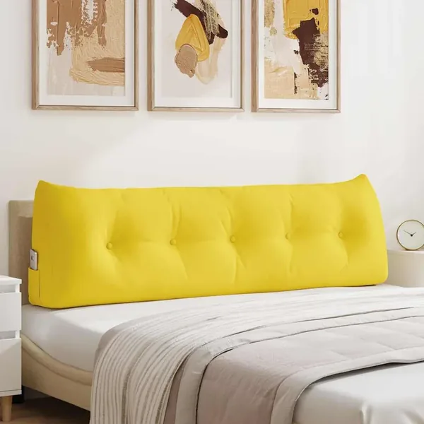 Coussin de Dos Jaune clair 160 x 24 x 50 cm tissu