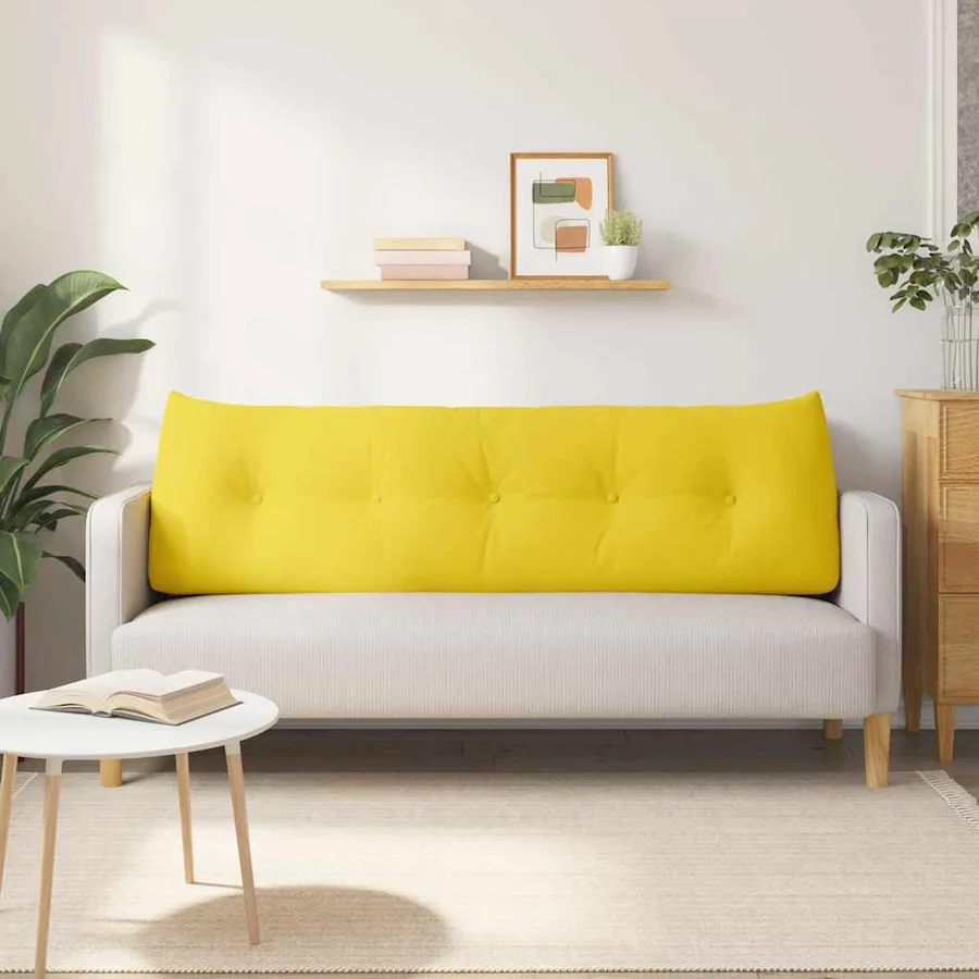 Coussin de Dos Jaune clair 160 x 24 x 50 cm tissu - 4