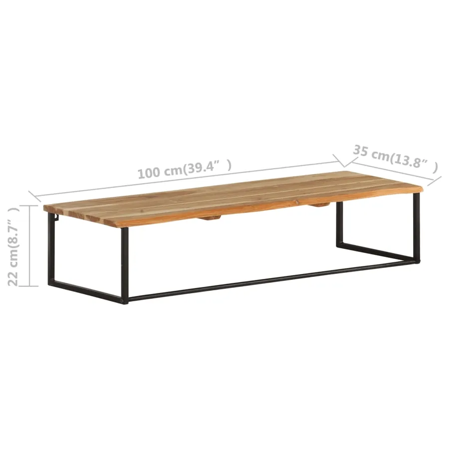Patère à bord naturel 100x35x22 cm Bois d'acacia massif - 8