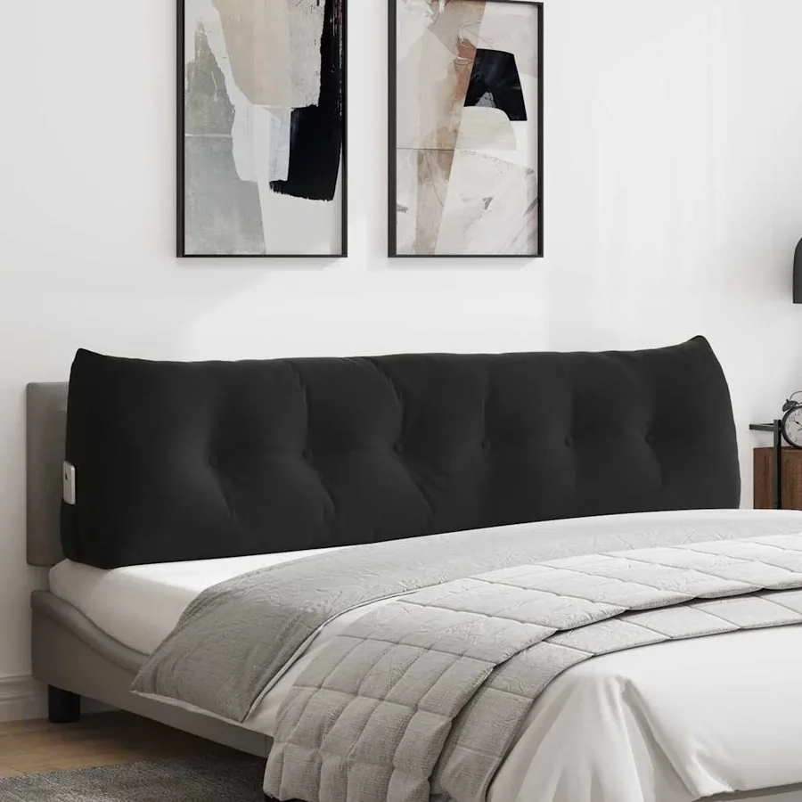 Coussin de Dos Noir 180 x 24 x 50 cm Velours