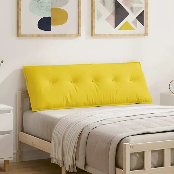 Coussin de Dos Jaune clair 140 x 19 x 50 cm tissu