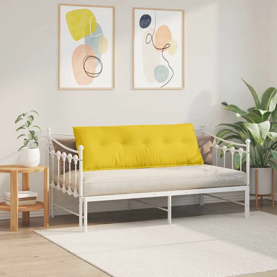 Coussin de Dos Jaune clair 140 x 19 x 50 cm tissu - 4