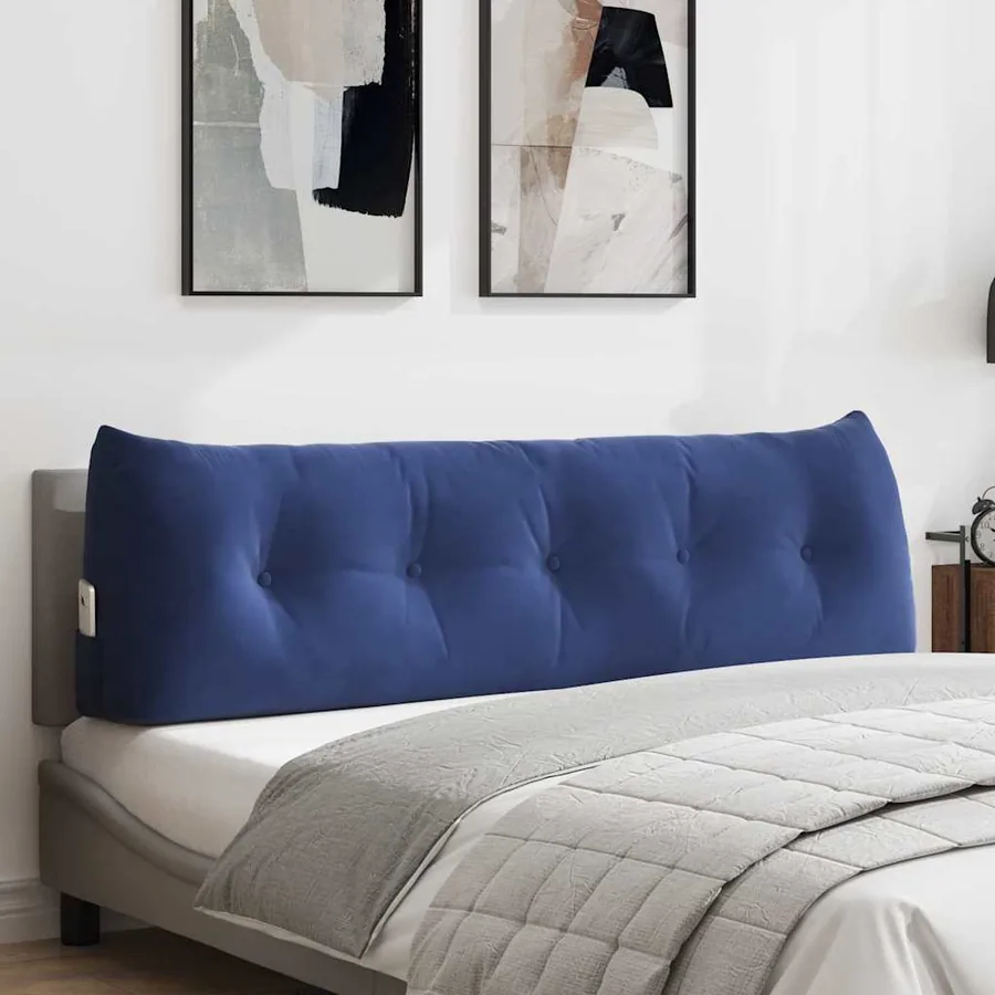 Coussin de Dos Bleu police 160 x 24 x 50 cm Velours