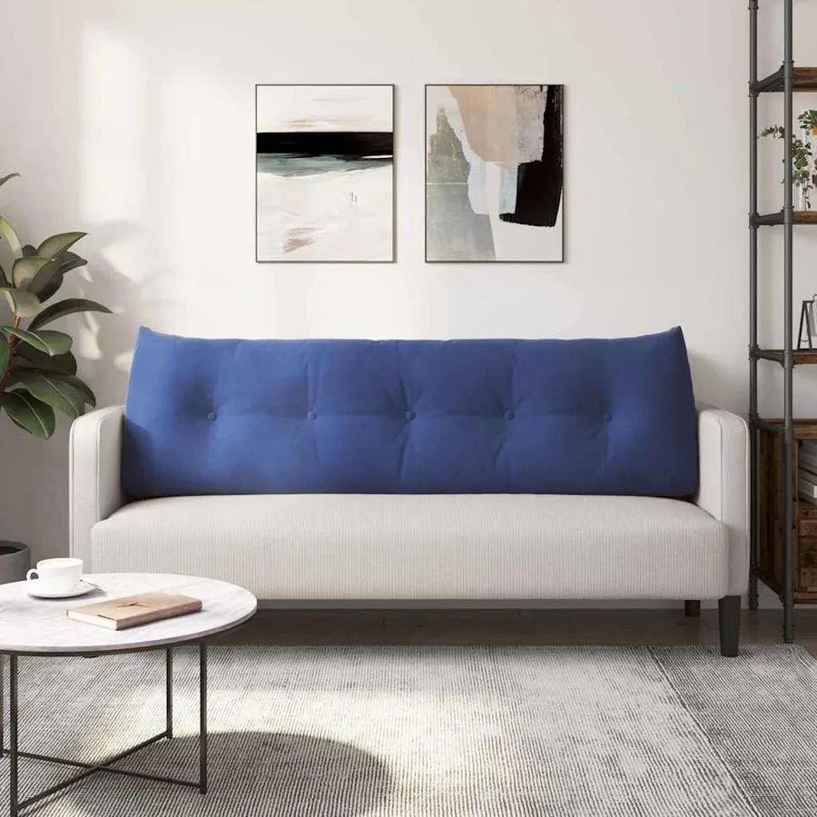Coussin de Dos Bleu police 160 x 24 x 50 cm Velours - 4