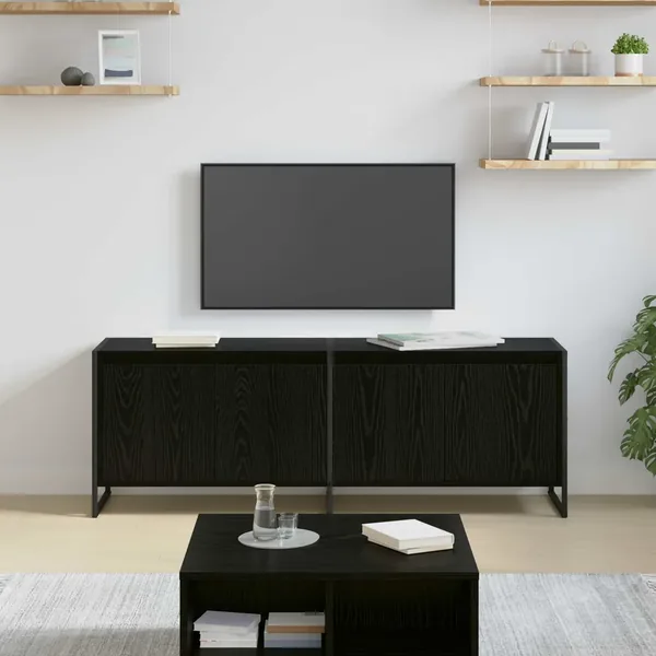 Meuble TV Chêne noir 140 x 36 x 49.5 cm Bois d'ingénierie