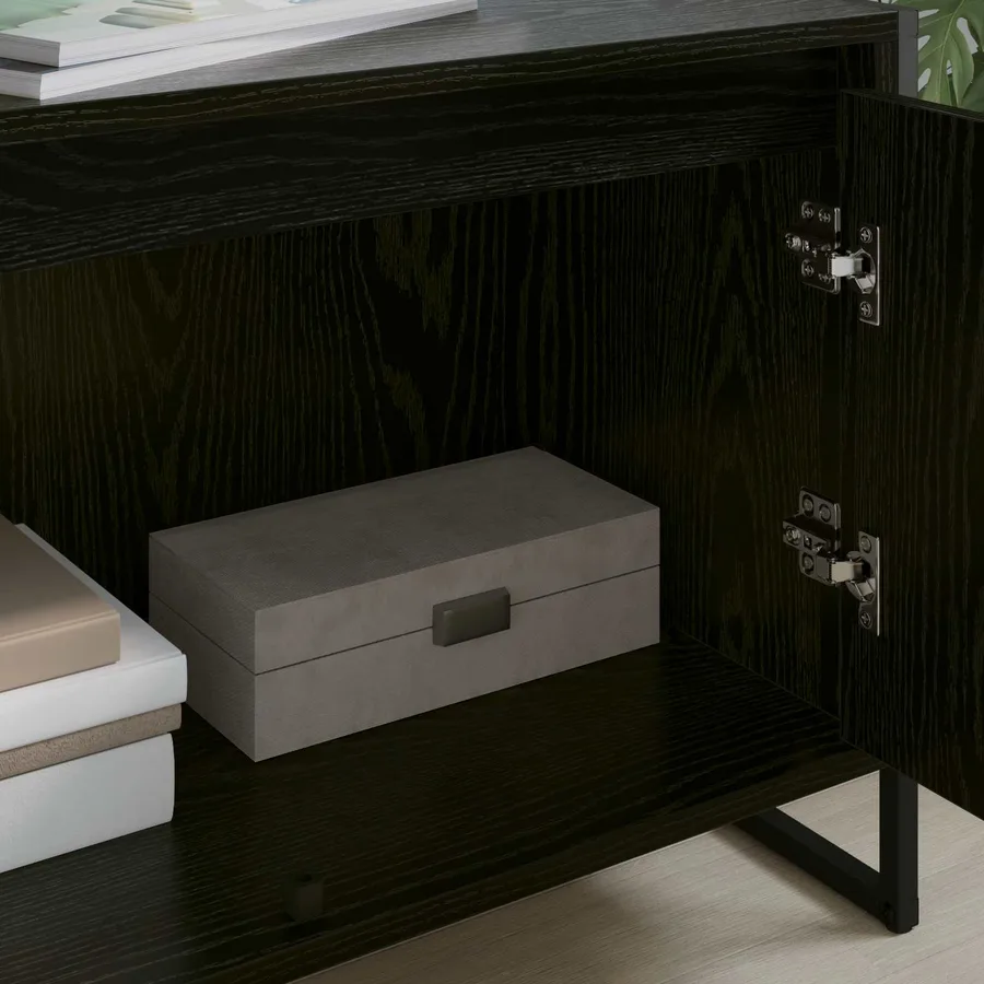 Meuble TV Chêne noir 140 x 36 x 49.5 cm Bois d'ingénierie - 4