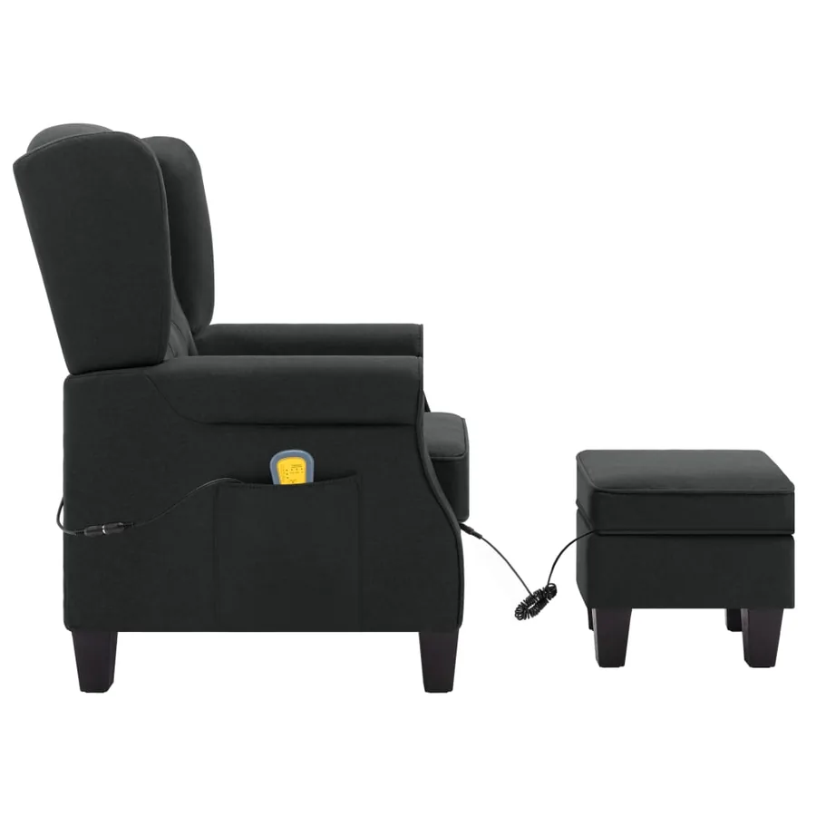 Fauteuil de massage avec repose-pied Gris foncé Tissu - 4