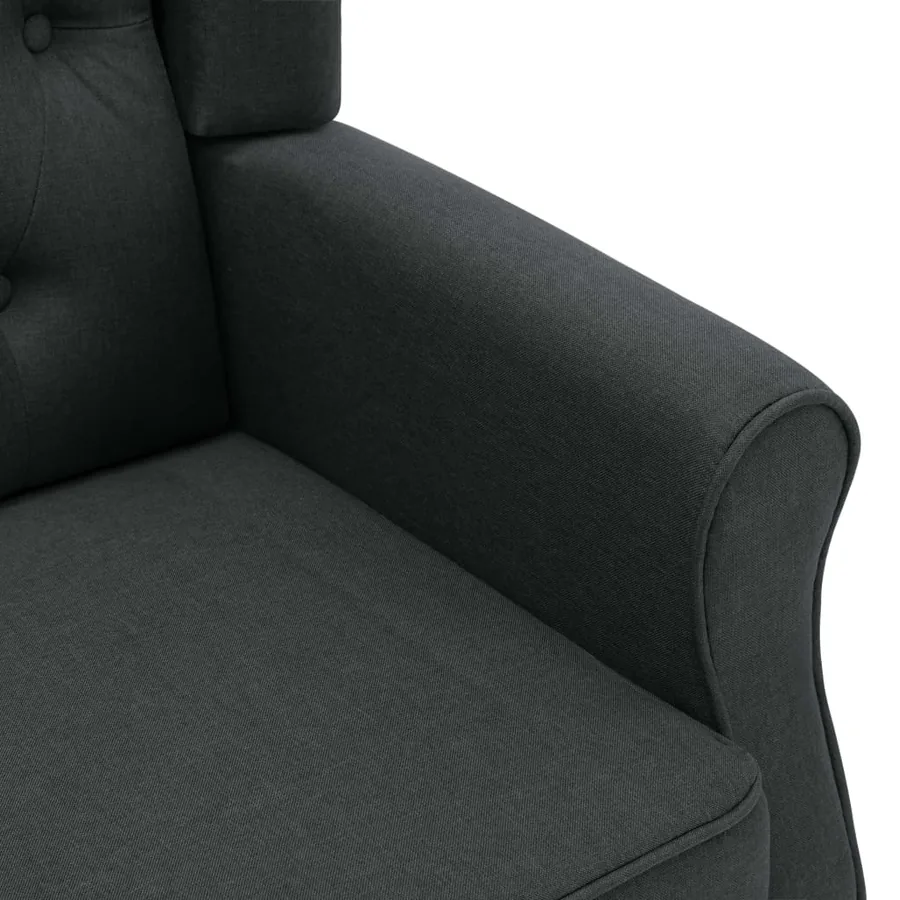 Fauteuil de massage avec repose-pied Gris foncé Tissu - 6