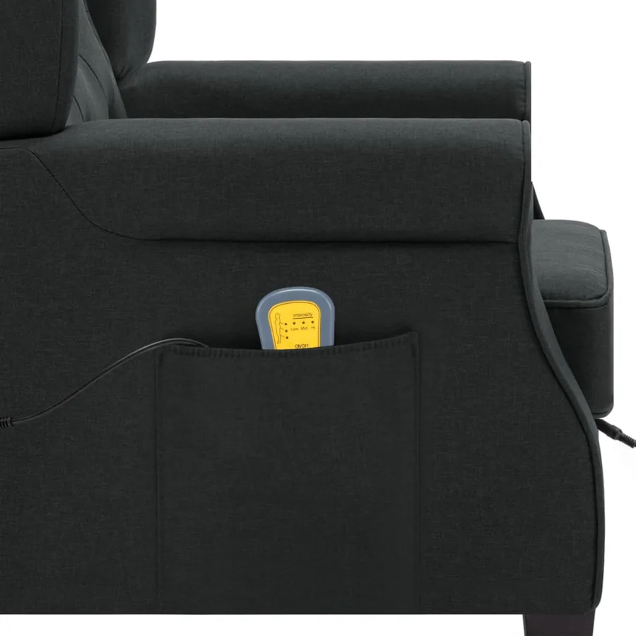Fauteuil de massage avec repose-pied Gris foncé Tissu - 7