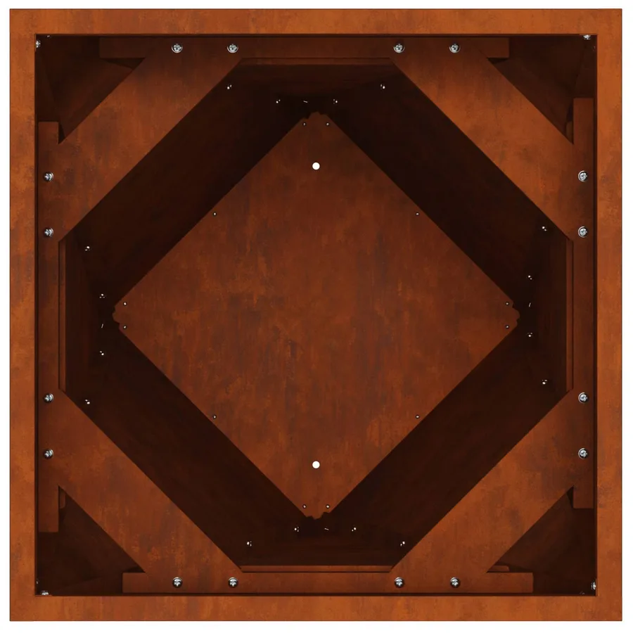 Jardinière Rouillé 40 x 40 x 75 cm Acier patiné - 7