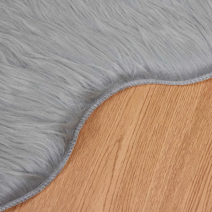 Tapis en fausse TAFALLA Gris 60 x 90 cm Polyester - 9