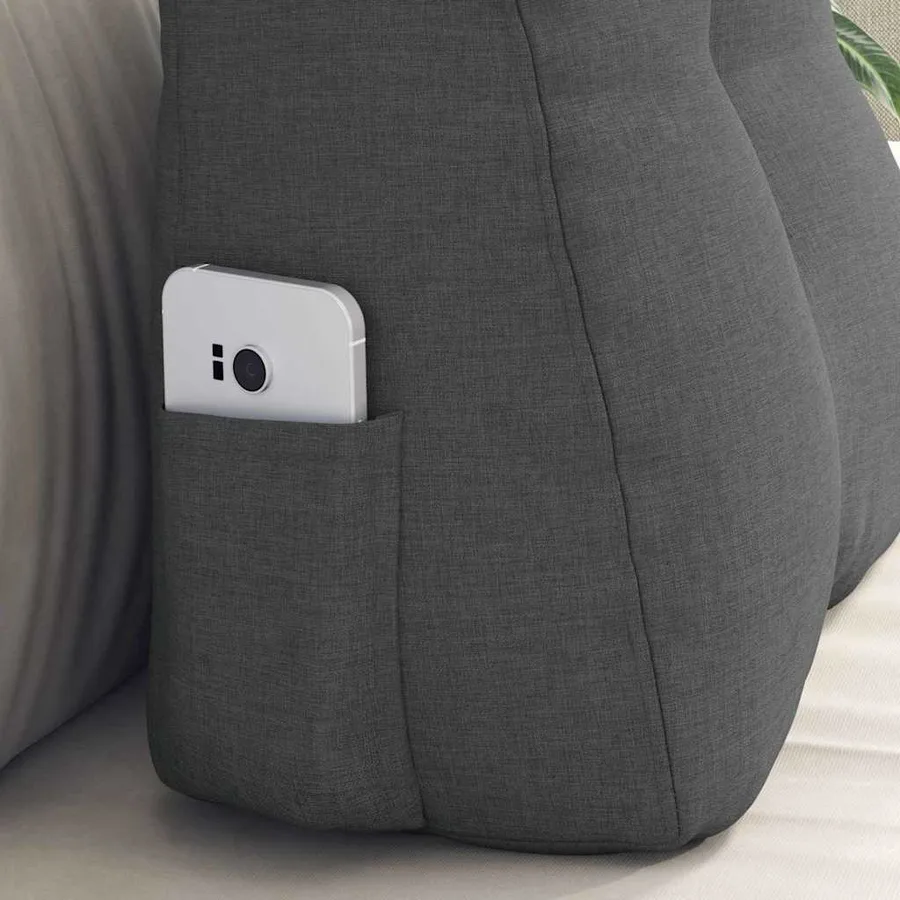 Coussin de Dos Gris foncé 45 x 24 x 50 cm tissu - 5