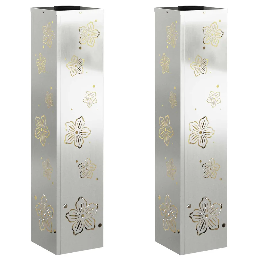 Lumière de chemin LED solaire 2 pcs Blanc chaud 18 x 18 x 80 cm - 2