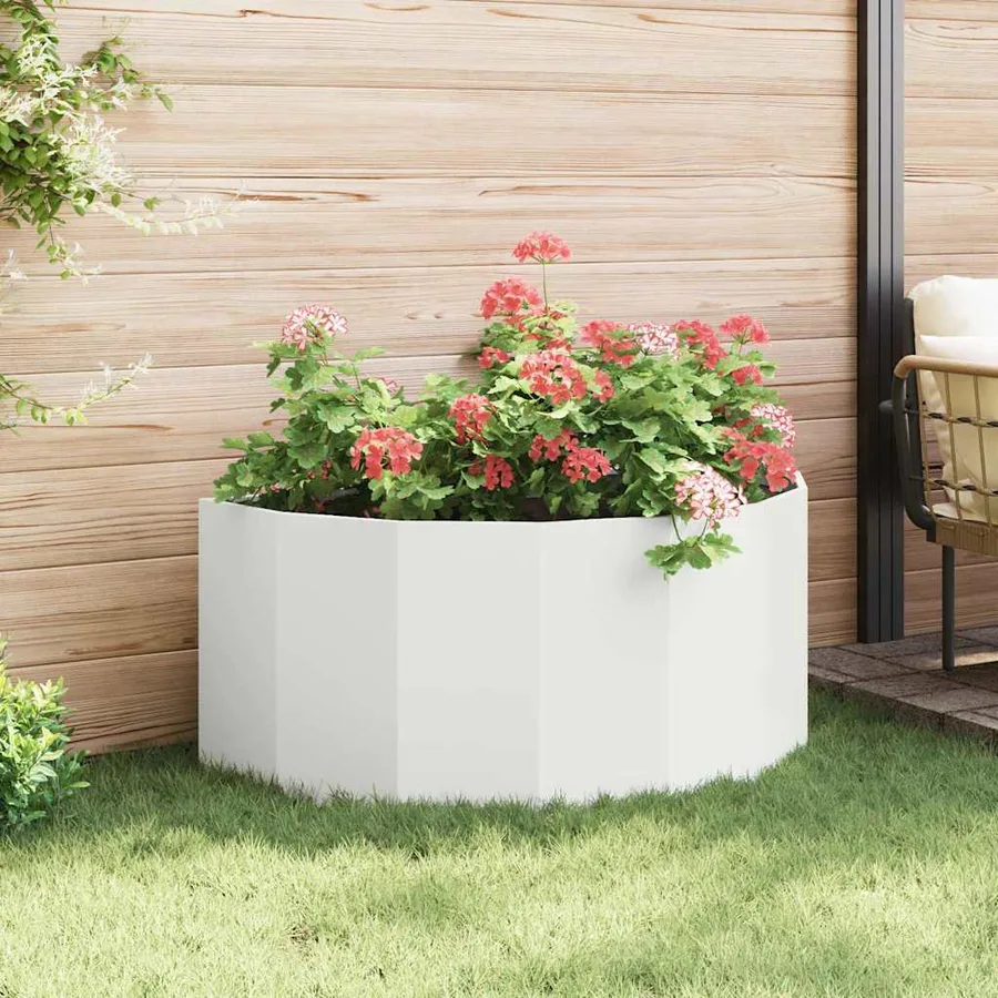 Jardinière Blanc 120 x 60 x 50 cm Acier - 4