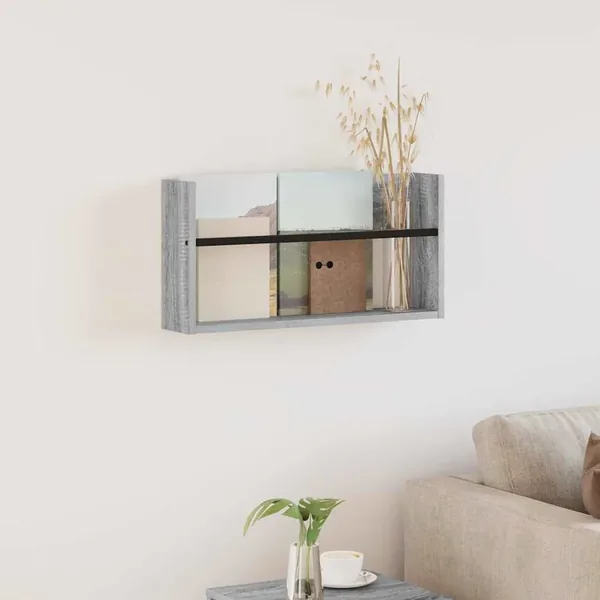 Étagère à magazines avec étagère Gris Sonoma 60 x 12 x 30 cm