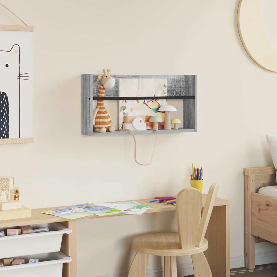 Étagère à magazines avec étagère Gris Sonoma 60 x 12 x 30 cm - 4