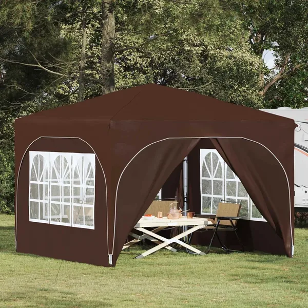 Tente de fête pop-up 290 x 290 x 245 cm Marron